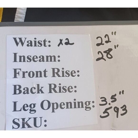 H&M Divided Basic Leggings Sz XS Black W/Yellow‎ & White Side Stripe Urban Cool - Picture 7 of 7